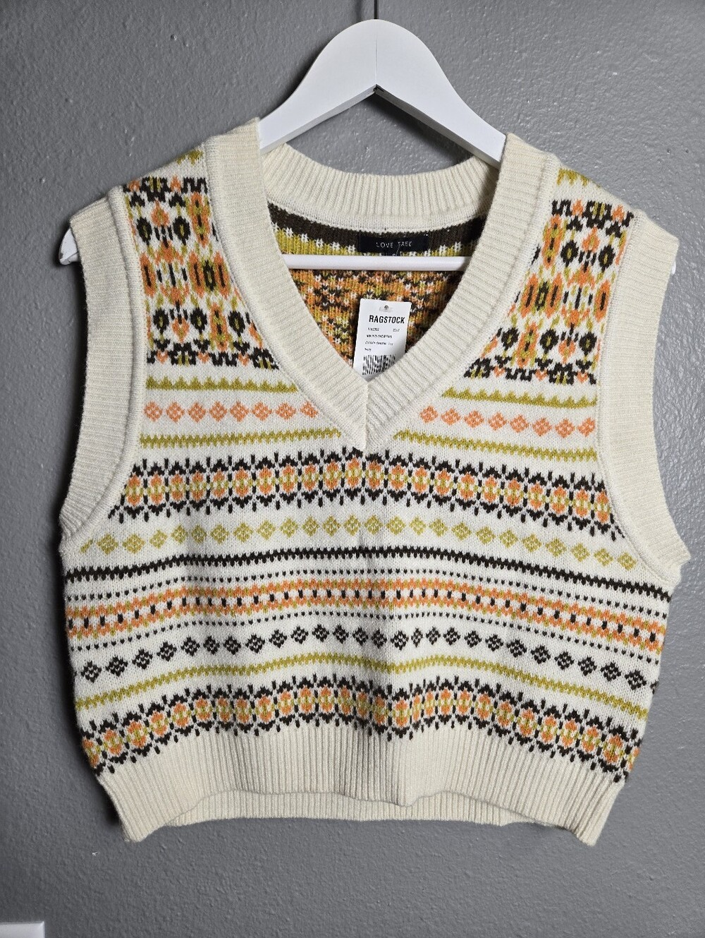Love Tree Fairisle Sweater Vest Size Small